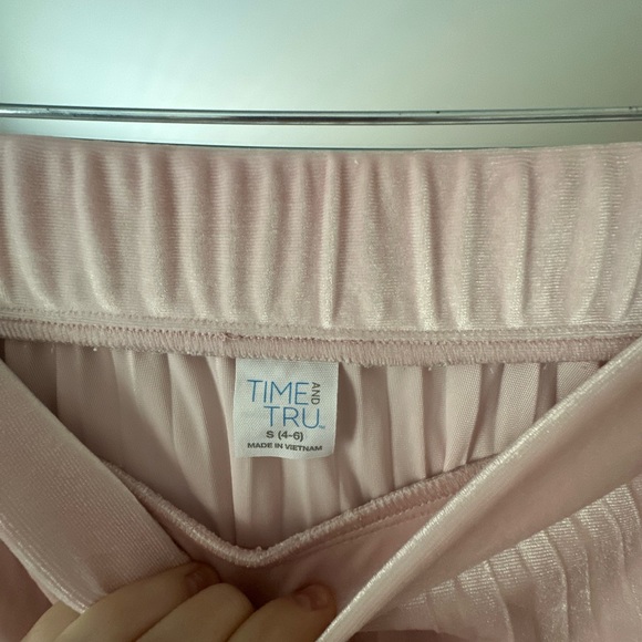 Time&Tru Velvet Pink Midi Skirt - Picture 5 of 7